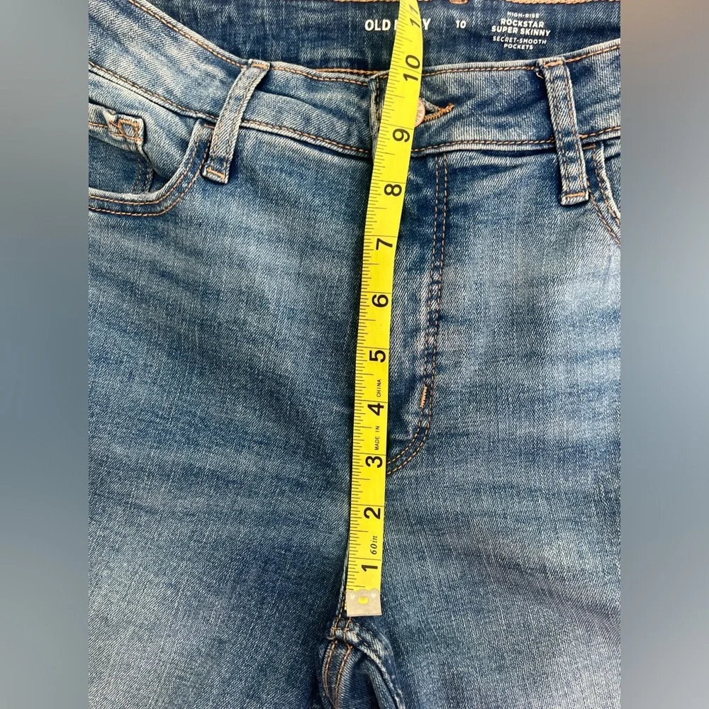 Old Navy Mid Wash High Waisted Rockstar Super Skinny Jeans Size 10 Ten - Picture 8 of 9